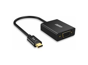 6971824970548 - Choetech Einweg-Steckeradapter HUB USB Typ C auf VGA Für Computer mit USB-C-Anschluss Schwarz (HUB-V01)