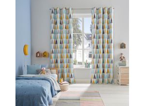 6971988692775 - Verdunkelungsvorhang LÜTTENHÜTT Dreieck Gr 4 bunt B135cm H245cm Polyester Gardinen einseitig mit Dreiecken bedruckte Kindergardine blickdicht