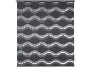 6972314562380 - Doppelrollo GUIDO MARIA KRETSCHMER HOME & LIVING Wellen Gr 3 grau (anthrazit) Rollos 130cm 70cm Polyester Fixmaß Klemmträger B70cm H130cm