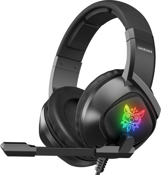 6972470560466 - ONIKUMA K19 - Kabelgebundenes Gaming-Headset - Surround Sound & HD-Mikrofon - LED-Licht - 35 mm Stecker- Playstation Xbox Nintendo Switch PC