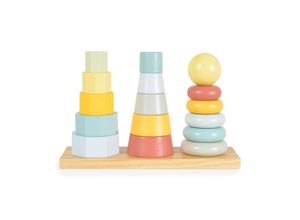 6972633377368 - Tooky Toy Holz-Stapelturm-Set TKF008B Formsortierer bunte Stapelpyramiden bunt 6972633377368 - Tooky Toy Holz-Stapelturm-Set TKF008B Formsortierer bunte Stapelpyramiden bunt