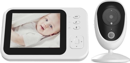 6972751499539 - Babyphone mit Kamera | 35-Zoll-Babyphone | Sichere Verbindung | Talkback | Temperatur | Schlaflieder | Nachtsicht | Energiesparen