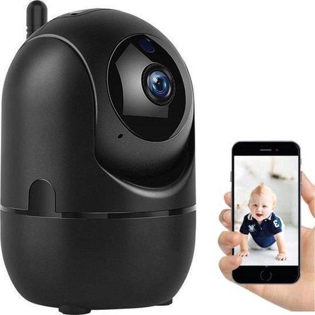 6972751499836 - Indoor IP Kamera - 1080P - Sicherheitskamera - Haustierkamera - Babykamera - Kompatibel mit 24G 5G WIFI - Bewegungs- und Tonerkennung - Funktioniert mit App - Weiß