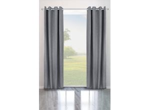 6972828881625 - Verdunkelungsvorhang BRUNO BANANI Bela Gr 3 grau B130cm H225cm Polyester Gardinen blickdicht meliert verschiedene Größen