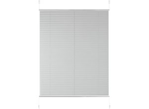 6972828889485 - Plissee MY HOME KATIA Plissees Gr 130 cm zweiseitig verschiebbar 40 cm grau Kinder Kinderzimmer-Plissees Plissee Klemmfix Crushed-Optik uni monochrom basic Klemmträger