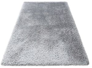 6973073622803 - Hochflor-Teppich Lasse hoher Flor besonders weich durch Mikrofaser Teppiche Gr B L 120 cm x 180 cm 76 mm 1 St silberfarben Esszimmerteppiche Shaggy-Look meliertes Garn Wohnzimmer Schlafzimmer Kinderzimmer