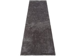 6973073870242 - Hochflor-Läufer BRUNO BANANI Dana Teppich Teppiche Gr B L 67 cm x 250 cm 30 mm 1 St grau Hochflor-Läufer Brücke uni weich Mikrofaser Diele Flur Wohnzimmer Schlafzimmer