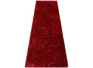 6973073870334 - Hochflor-Läufer BRUNO BANANI Dana Teppich Teppiche Gr B L 67 cm x 250 cm 30 mm 1 St rot Hochflor-Läufer Brücke uni weich Mikrofaser Diele Flur Wohnzimmer Schlafzimmer