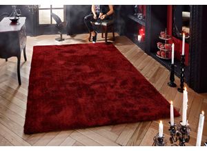 6973073871010 - Hochflor-Teppich BRUNO BANANI Dana Teppich Teppiche Gr B L 80 cm x 150 cm 30 mm 1 St rot Esszimmerteppiche uni weich Mikrofaser Teppiche Wohnzimmer Schlafzimmer Esszimmer Bestseller