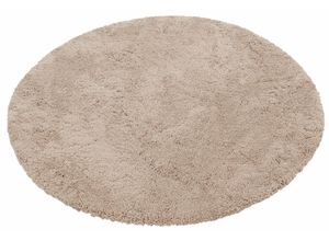 6973073873199 - Teppich MY HOME Desner Teppiche Gr Ø 140 cm 38 mm 1 St beige Esszimmerteppiche Microfaser Hochflor Teppiche Wohnzimmer Schlafzimmer Kinderzimmer