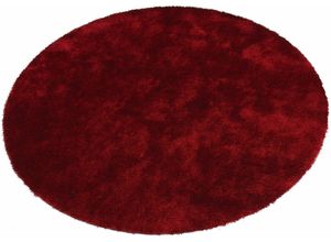 6973073877609 - Hochflor-Teppich HOME AFFAIRE Deman Teppiche Gr Ø 190 cm 25 mm 1 St rot Esszimmerteppiche Uni-Farben besonders weich und kuschelig durch Mikrofaser rund