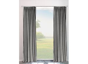6973124814911 - Vorhang MY HOME Velvet uni Gardinen Gr 145 cm Multifunktionsband 140 cm grau Badezimmergardinen Gardine Samt
