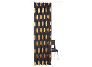 6973199000196 - Verdunkelungsvorhang MY HOME Kreise Gardinen Gr 295 cm Kräuselband 135 cm goldfarben (schwarz goldfarben) Kräuselband Foliendruck