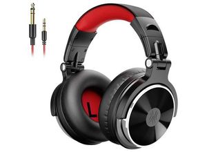 6974028140106 - OneOdio Pro-10 DJ Over Ear Kopfhörer kabelgebunden Stereo Schwarz Rot High-Resolution Audio Faltbar Schwenkbare Ohrmuscheln