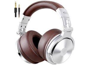 6974028140496 - OneOdio Pro-40 DJ Over Ear Kopfhörer kabelgebunden Stereo Silber Braun High-Resolution Audio Faltbar Schwenkbare Ohrmuscheln