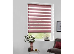 6974372319128 - Doppelrollo MY HOME MARANO Rollos Gr 150 cm einseitig verschiebbar 120 cm lila (mauve) Doppelrollos Rollo im Fixmaß mit Klemmträger
