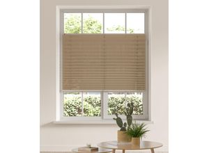 6974372319494 - Plissee MY HOME DAHRA - in Crush-Optik Gr 2 beige (sand) B50cm H130cm Obermaterial 100% Polyester Plissees Fixmaß Bestseller mit über 5500 45-Sterne-Bewertungen Klemmträger