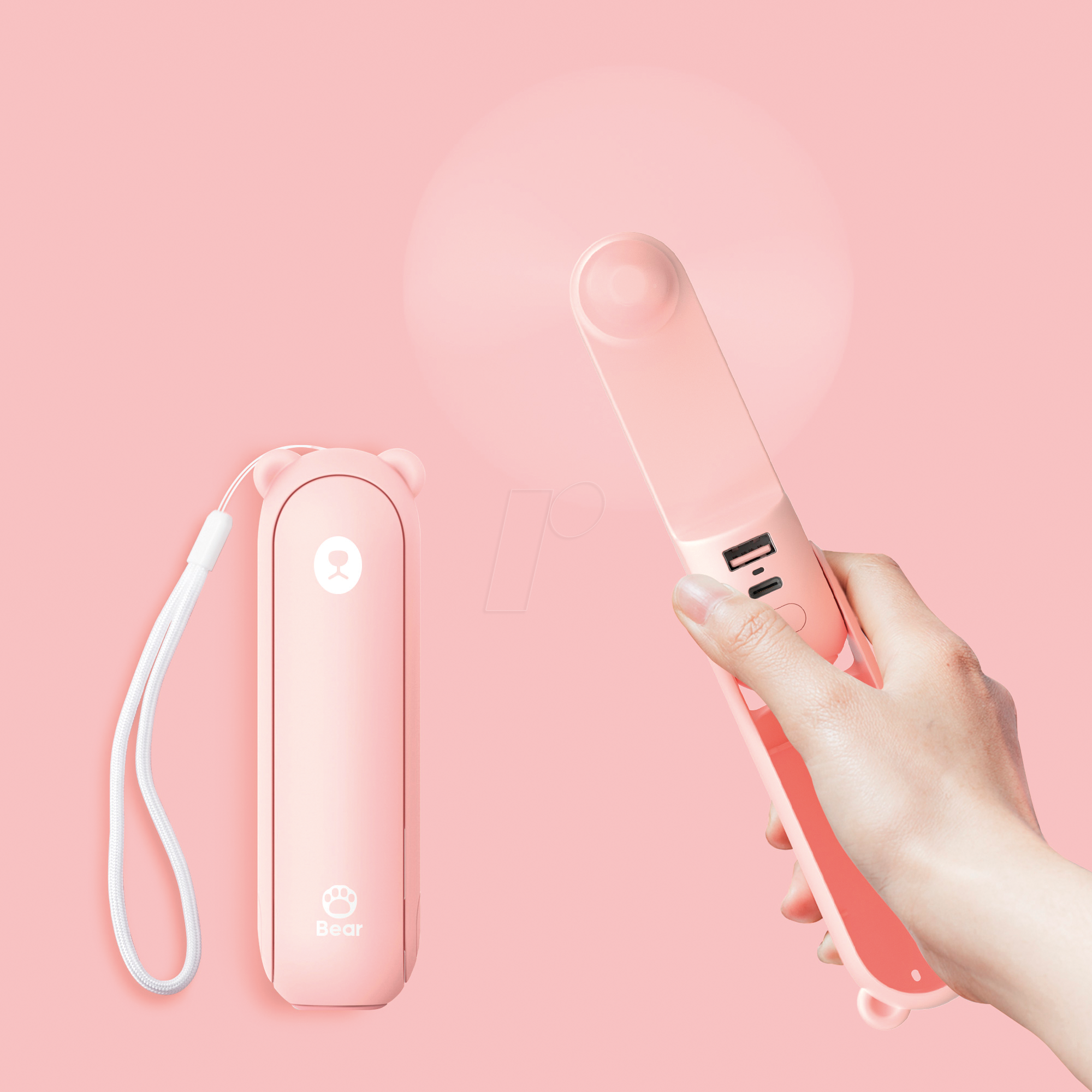 6975061531029 - JSL F8X-PINK - F8X Mini Ventilator 3-in-1 rosa