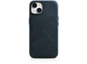 6975092685104 - iPhone 14 Plus Magnetische Lederhülle mit MagSafe Oil Wax Premium Lederhülle Marineblau