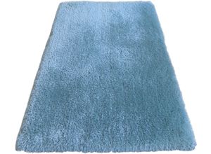 6975178650088 - Hochflor-Teppich Lasse hoher Flor besonders weich durch Mikrofaser Teppiche Gr B L 120 cm x 180 cm 76 mm 1 St blau (ice blau) Esszimmerteppiche Shaggy-Look meliertes Garn Wohnzimmer Schlafzimmer Kinderzimmer