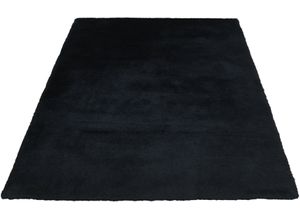 6975178650439 - Hochflor-Teppich MY HOME Microfaser Teppich Magong besonders weich sehr feiner Flor Teppiche Gr B L 160 cm x 230 cm 25 mm 1 St schwarz Esszimmerteppiche Wohnzimmer Schlafzimmer Kinderzimmer auch rund und als Läufer