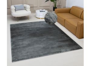 6975178653089 - Hochflor-Teppich Cashmere Fell-Optik Teppiche Gr B L 120 cm x 180 cm 25 mm 1 St grau (anthrazit) Esszimmerteppiche changierend weiche Teppiche Wohnzimmer Schlafzimmer Kinderzimmer