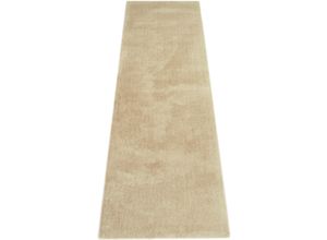 6975178653638 - Hochflor-Läufer MY HOME Microfaser Teppich Magong besonders weich sehr feiner Flor Teppiche Gr B L 80 cm x 250 cm 25 mm 1 St beige (sand) Hochflor-Läufer uni Teppiche Wohnzimmer Schlafzimmer Kinderzimmer Flur Brücke