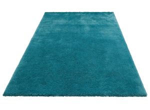 6975178653744 - Hochflor-Teppich MY HOME Microfaser Teppich Magong besonders weich sehr feiner Flor Teppiche Gr B L 240 cm x 320 cm 25 mm 1 St blau (petrol) Esszimmerteppiche Wohnzimmer Schlafzimmer Kinderzimmer auch rund und als Läufer