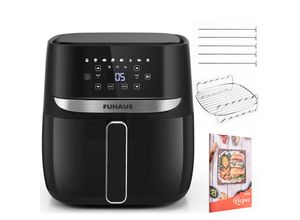 6975393321381 - Heißluftfritteuse 6L XXL Friteuse Heissluft ohne Öl Airfryer mit Digitalem LED Touchscreen