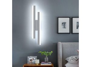 6976583613293 - Delaveek - LED-Wandlampe Modernes Linien-Design - Wandlampe in Kaltweiß 6000K für Schlafzimmer Wohnzimmer Flur Eingangsbereich in Weiß