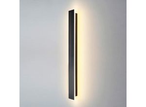 6976583614542 - Delaveek - Moderne LED-Wandlampe Linienform warmweißes Licht 3000K für Schlafzimmer Wohnzimmer Flur Eingangsbereich Schwarz 30 cm