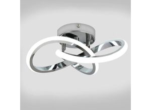 6977039570771 - COMELY Moderne LED Deckenleuchte 22W 2500LM Deckenlampe für Schlafzimmer Wohnzimmer Flur Durchmesser 25cm - Chrom - Kaltweißes Licht 6500K