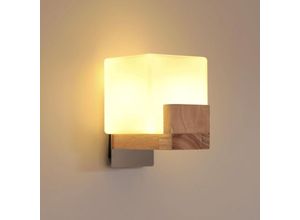 6977039575059 - Delaveek - Dimmbare LED-Wandlampe aus Holz 20W Moderne Innenwandleuchte mit 3 Farbtemperaturen für Schlafzimmer Flur Treppe Wohnzimmer