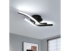 6977039575073 - Led Gebogen Deckenleuchte 18W Modernes Aluminium-Licht Deckenlampe mit weißem Licht 6500K für Schlafzimmer Küche Flur Esszimmer 52CM Schwarz