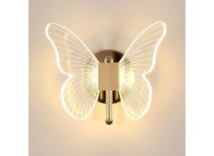 6977039577299 - Wandlampe led 10W Kreative Schmetterlings-Wandlampe 3 einstellbare Farben 3000K-6500K Nachttischlampe Wandlampe für Schlafzimmer - Dekorative