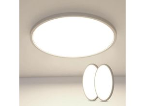 6977039577831 - 2 Stück Ultraflache LED-Deckenleuchten 25mm Wasserdicht IP54 Neutralweiß 4000K Rund Ø40cm LED-Deckenleuchte für Badezimmer Schlafzimmer Wohnzimmer