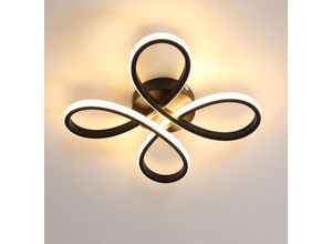 6977039578326 - Comely - Moderne led Deckenleuchte 30W Deckenlampe mit floralem Design LED-Deckenleuchte für Schlafzimmer Wohnzimmer Esszimmer Küche - Schwarz