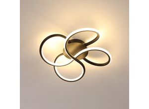 6977039579798 - COMELY LED-Deckenleuchte Modern 39W 4500LM Acryllampe Blumendesign für Schlafzimmer Wohnzimmer Flur Küche - Schwarz - Warmweiß 3000K