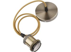 7007952477648 - Rosemary - E27-Fassung – Hängelampe im alten Stil – Retro-Vintage-Pendelleuchte – geflochtenes Kabel – Bronze