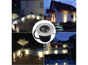 7007953758548 - Rosemary - LaBlanc – LED-Einbaustrahler für den Außenbereich 2 Stück 3 w IP65 LED-Einbaustrahler Terrasse rund 270 Lumen Gartenbeleuchtung