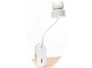 7007957002197 - Rosemary - Flexible Klemmleuchte mit Nachtlicht mit wiederaufladbarem USB-Akku LED-Leselicht und Leselampe – Weiß