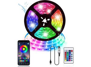 7007957400535 - Jalleria - LED-Streifen 5 m usb Schlafzimmer LED-Streifen Dekoration 5050 rgb Bluetooth-Licht mit App-Steuerung selbstklebendes Klebeband für