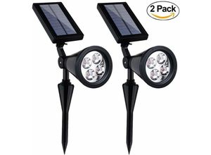 7007957769434 - Lablanc - Stück Solar-Spotlight-Landschaftslicht 4 LEDs einfarbig heller und dunkler Sensor Solar-Gartenleuchten für Terrasse Weg Rasen und