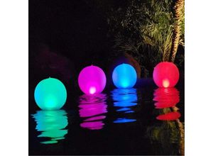 7007957772441 - 4 Stück Solar-Pool-Lichtkugel 35 cm IP68 wasserdichter LED-Solarglobus farbwechselnde LED-Nachtlampe für den Außenbereich Party-Dekoration für