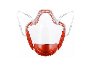 7007958030182 - Jalleria - Masken Schutzmasken transparente Maske Staubmaske transparente sichtbare Gesichtsbehandlung – rot