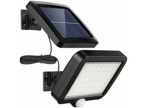 7007958086578 - Jalleria - Solarleuchte für den Außenbereich mit 56 LEDs Bewegungsmelder 120° IP65 wasserdicht Solar-Gartenleuchte mit 5 m Kabel [Energieklasse