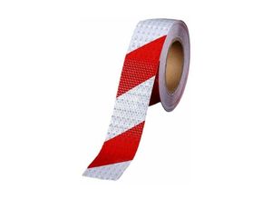 7007958095235 - Jalleria - Selbstklebendes reflektierendes Klebeband reflektierendes Warnband reflektierendes Klebeband rotes und weißes Warnband 5 cm 25 m