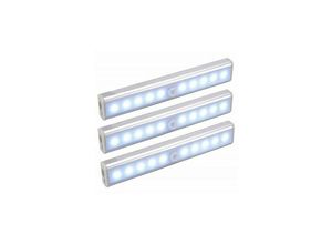 7007958114196 - Jalleria - Set mit 3 LED-Lampen kabellos wiederaufladbar über usb magnetisiert Bewegungssensor tragbar Schranklicht tragbares Notfalllicht