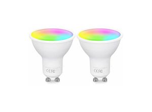 7007958202824 - GU10 WiFi-vernetzte Glühbirne RGBCW-LED-Smart-Glühbirne kompatibel mit Alexa Google Home 47 w entspricht 50 w GU10 dimmbarer RGB-Mehrfarbenbirne