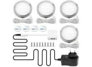 7007958310062 - Jalleria - LED-Schranklampenbeleuchtung LED-Strahler für den Innenbereich rund ultradünn warmweiß 3000 k für Badezimmer wc Küche Wohnzimmer